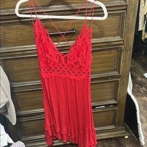 Red Lace Strappy Dress